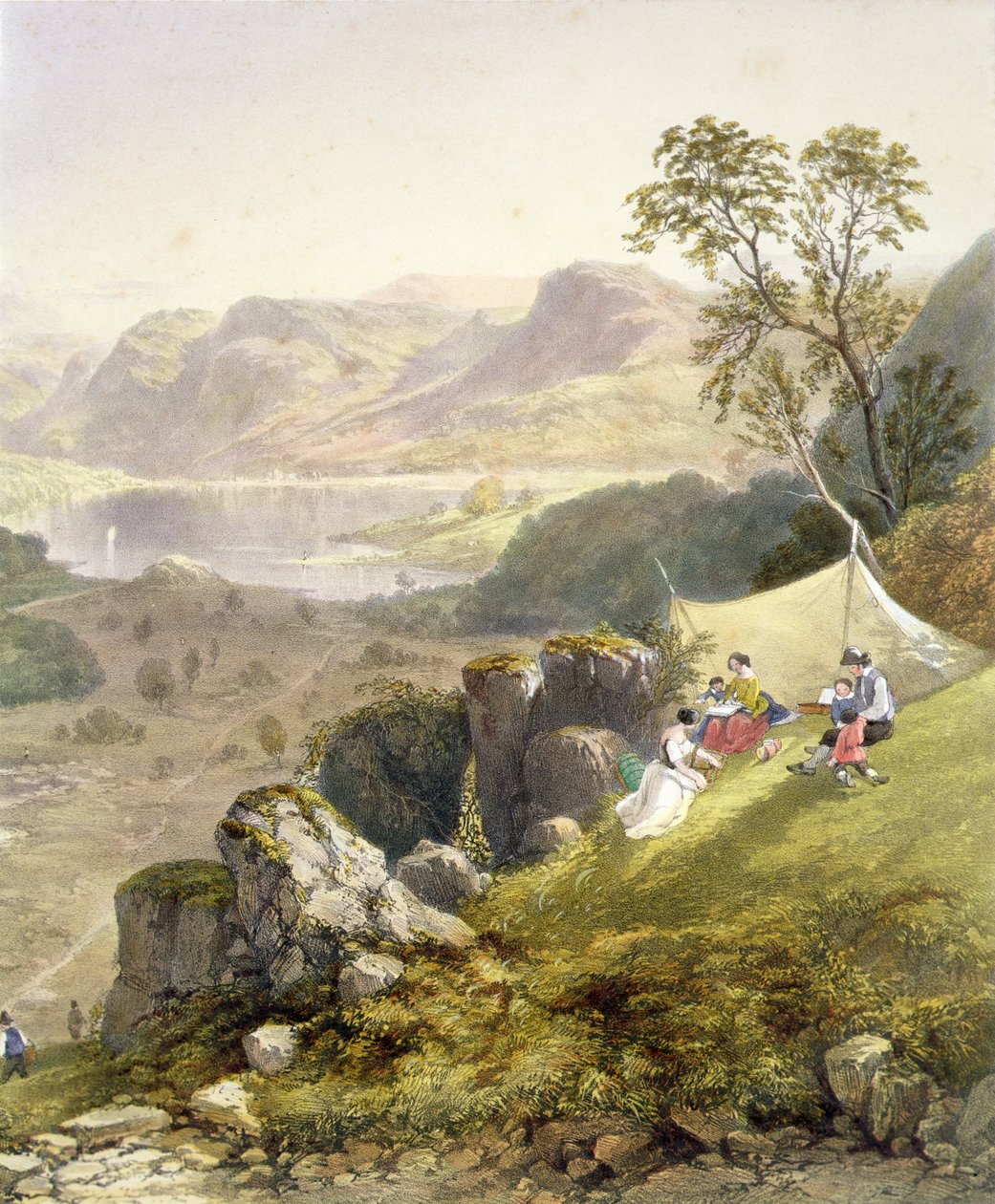 Thirlmere e Wythburn, detalhe de uma festa de esboço, da 