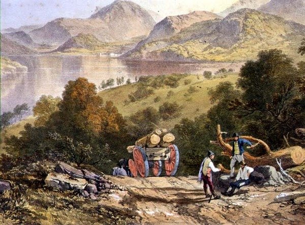 Ullswater, detalhe de um carro de madeira, de 