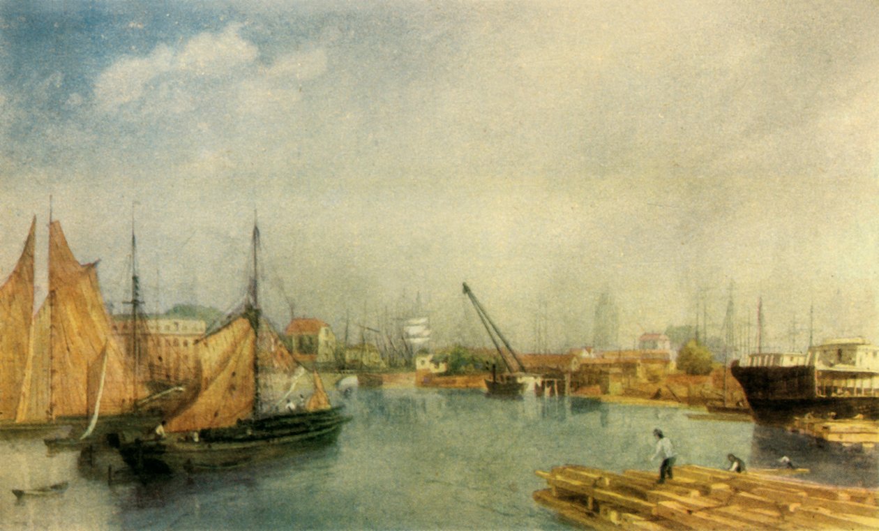 Porto de Bristol, meados do século XIX, 1942. de James Baker Pyne