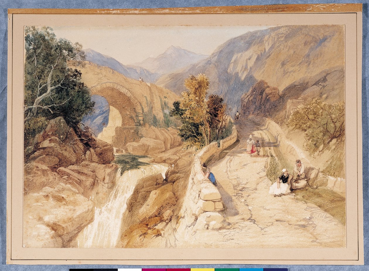 Em O Tirol (aguarela em papel não branco) de James Baker Pyne