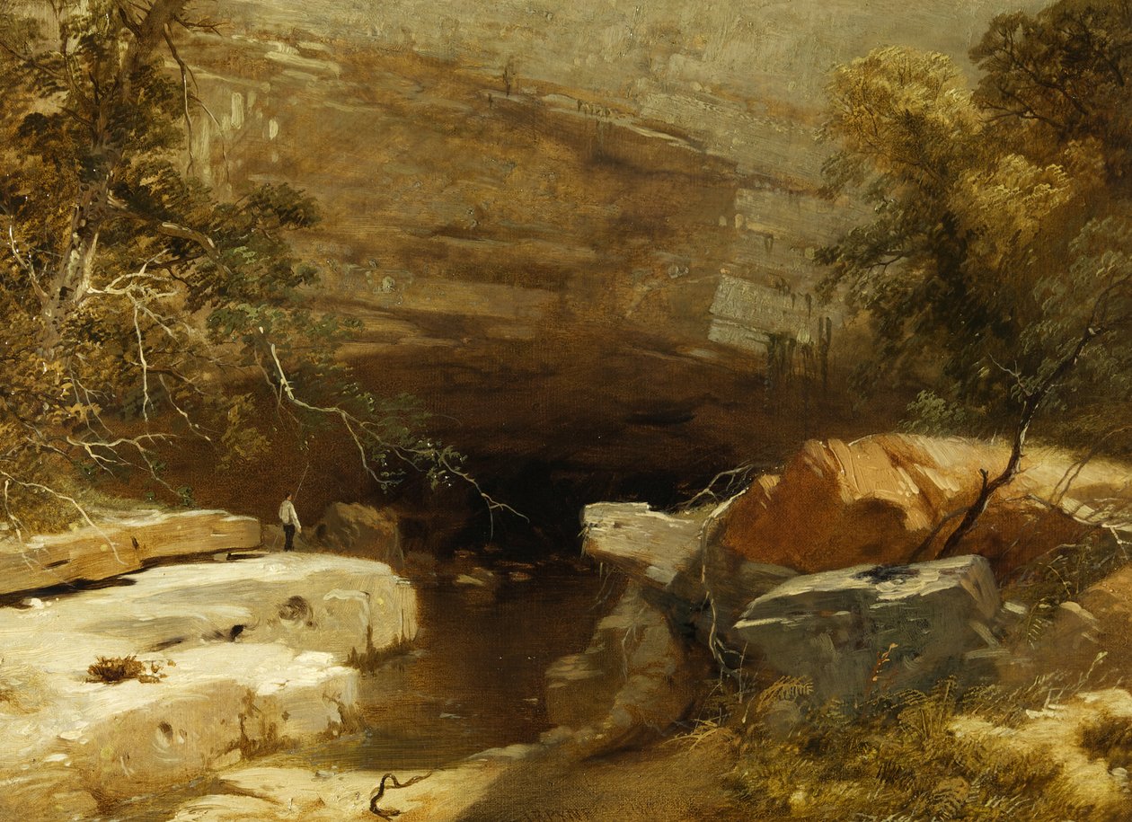 Paisagem, Porth-yr-ogof, vale de Neath de James Baker Pyne