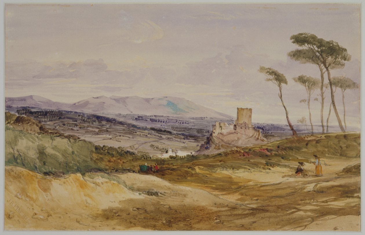 Paisagem com castelo e figuras de James Baker Pyne