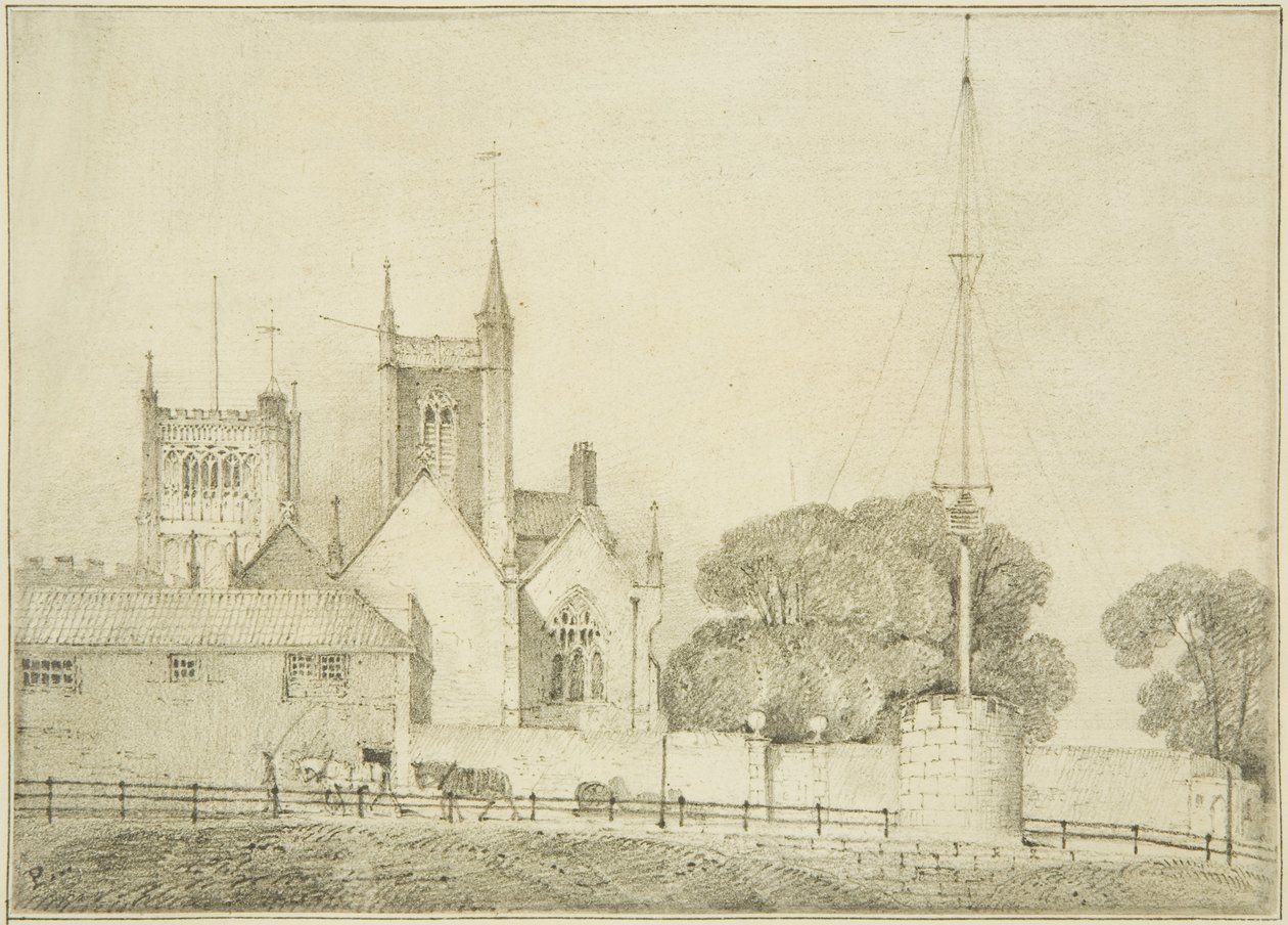 Igreja de Santo Agostinho (lápis sobre papel) de James Baker Pyne