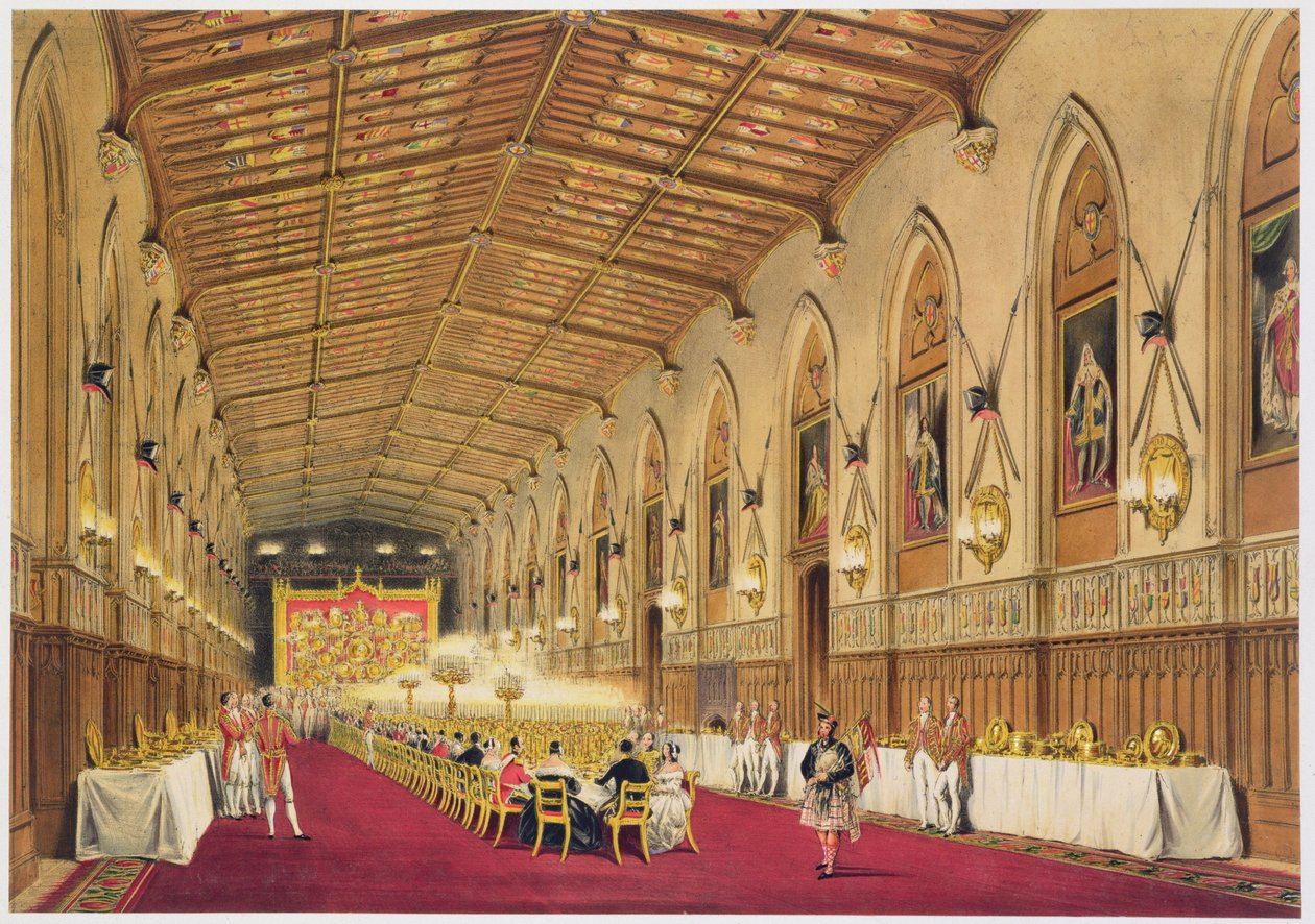 St George&39;s Hall, Castelo de Windsor, 1838 de James Baker Pyne
