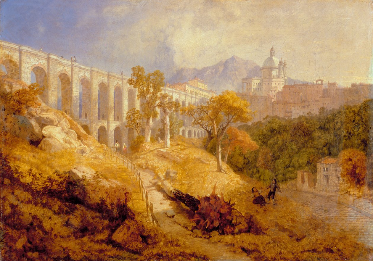 O aqueduto em Arricia, perto de Roma, 1866 de James Baker Pyne
