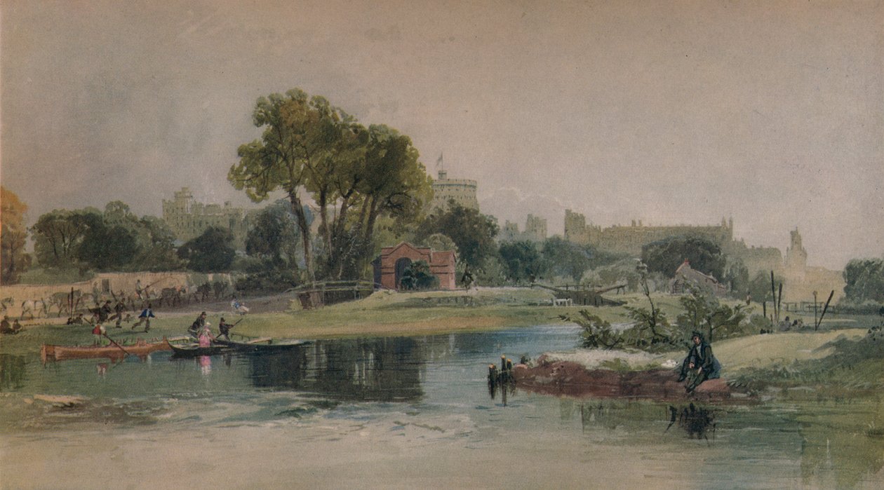 Castelo de Windsor do Eton Play Ground, c1838 de James Baker Pyne