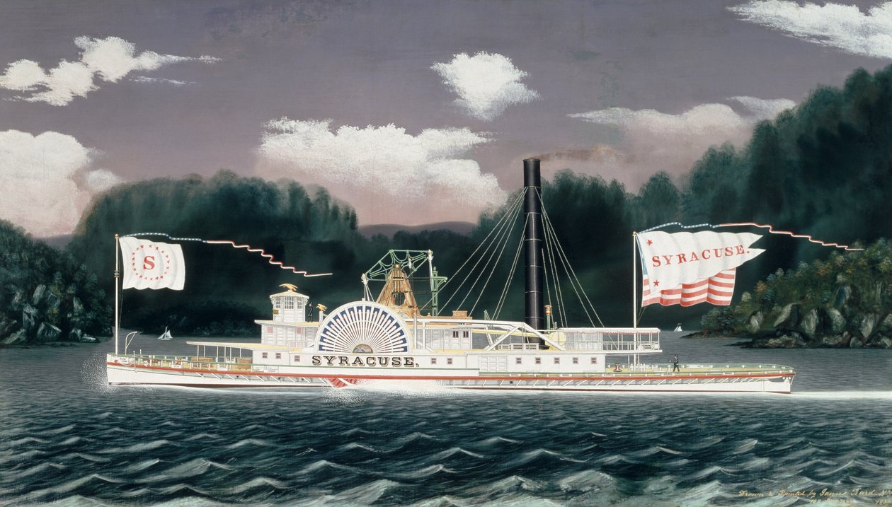 Navio a vapor "Syracuse" no rio Hudson de James Bard