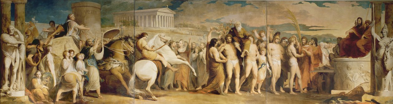 Coroando os vencedores em Olympia, terceiro na série O Progresso da Cultura e do Conhecimento Humanos, c.1777-84 (ver 101473 e 101474) de James Barry