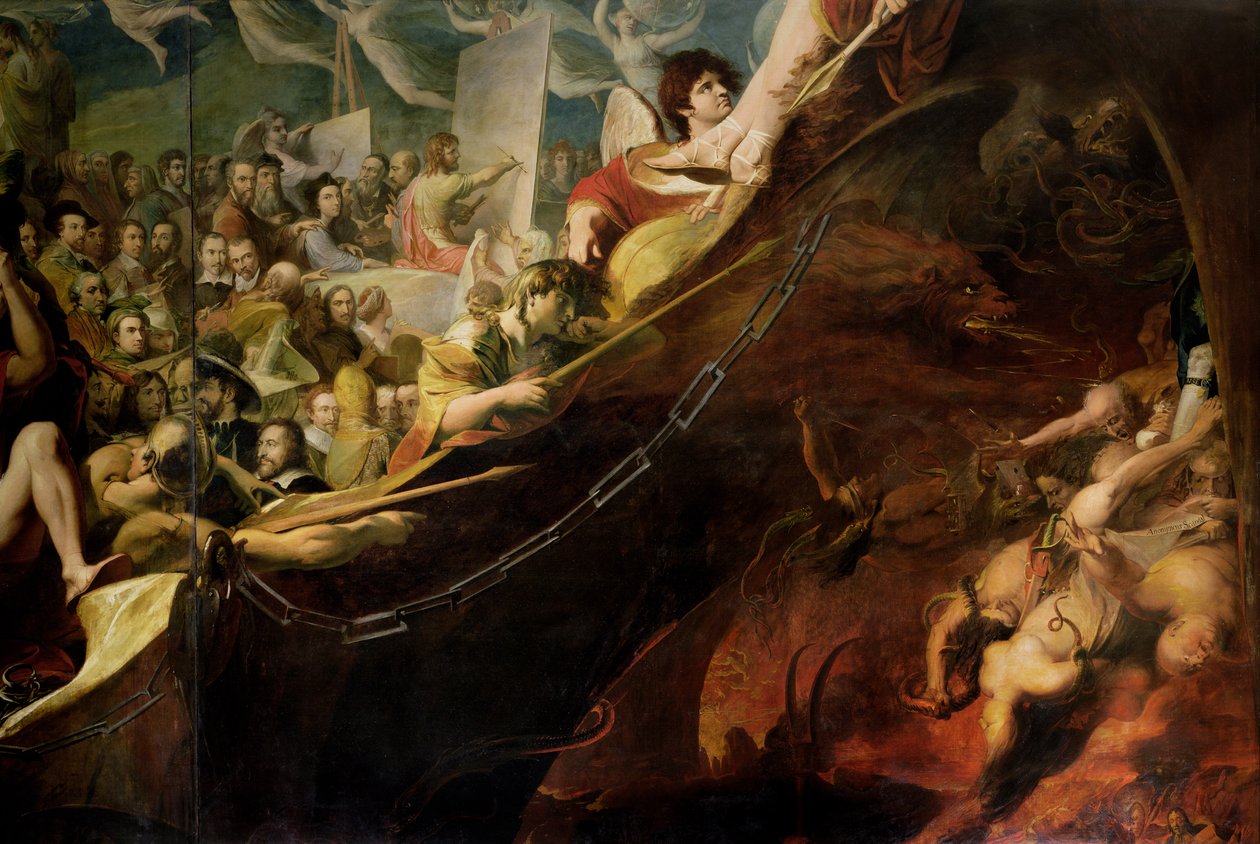 Elysium, ou o Estado da Retribuição Final, sexto da série "O Progresso da Cultura Humana e do Conhecimento", detalhe de Tartarus c.1777-84 (óleo sobre tela) (ver 101465) de James Barry