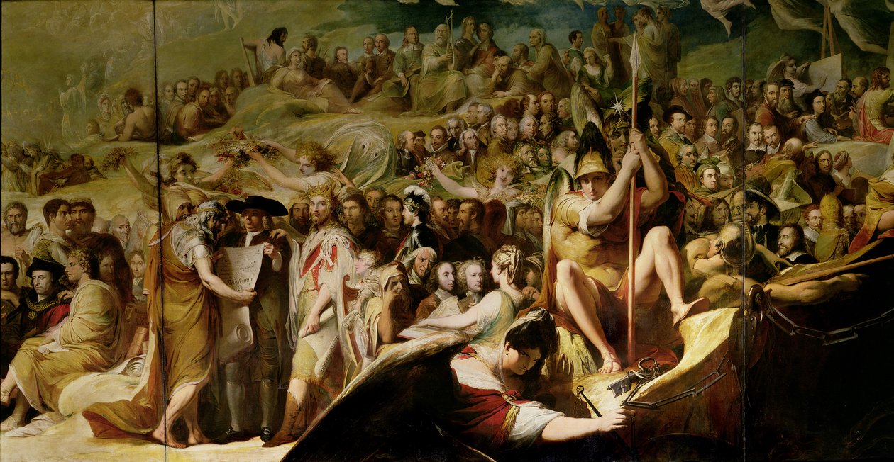 Elysium, ou o Estado da Retribuição Final, sexto na série O Progresso da Cultura e do Conhecimento Humanos, detalhe de cientistas e filósofos (ver 101465) de James Barry