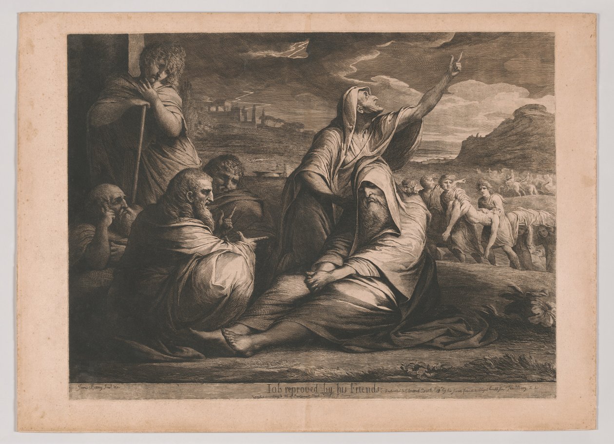 Job repreendido pelos seus amigos de James Barry