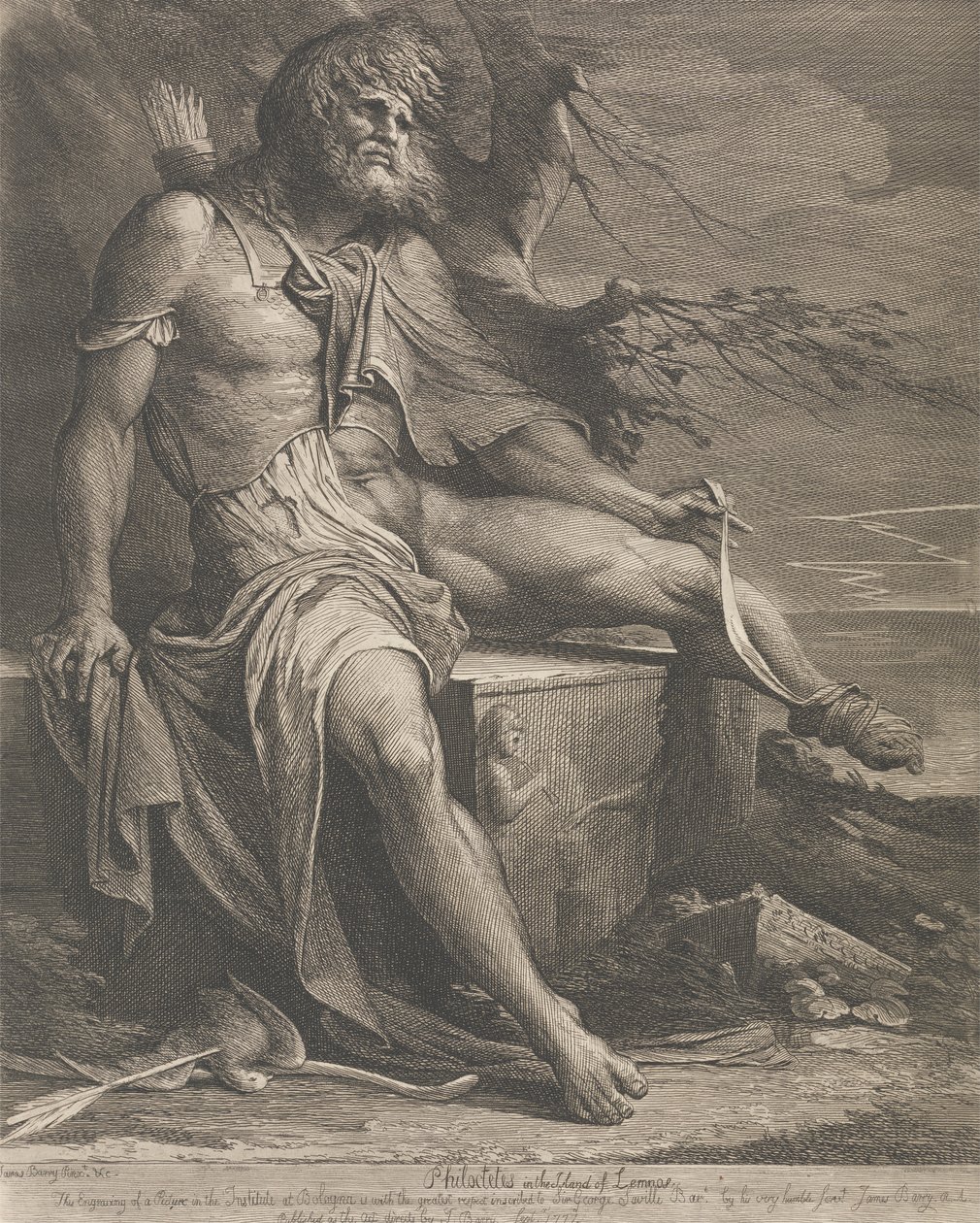 Filoctetes na Ilha de Lemnos de James Barry