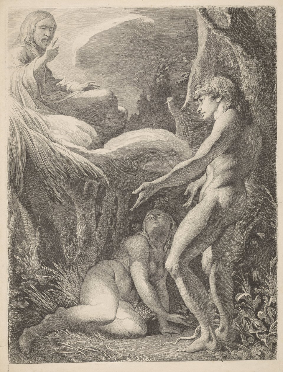 A descoberta de Adão e Eva A Descoberta de Adão e Eva após a Queda Descoberta de Adão e Eva de James Barry