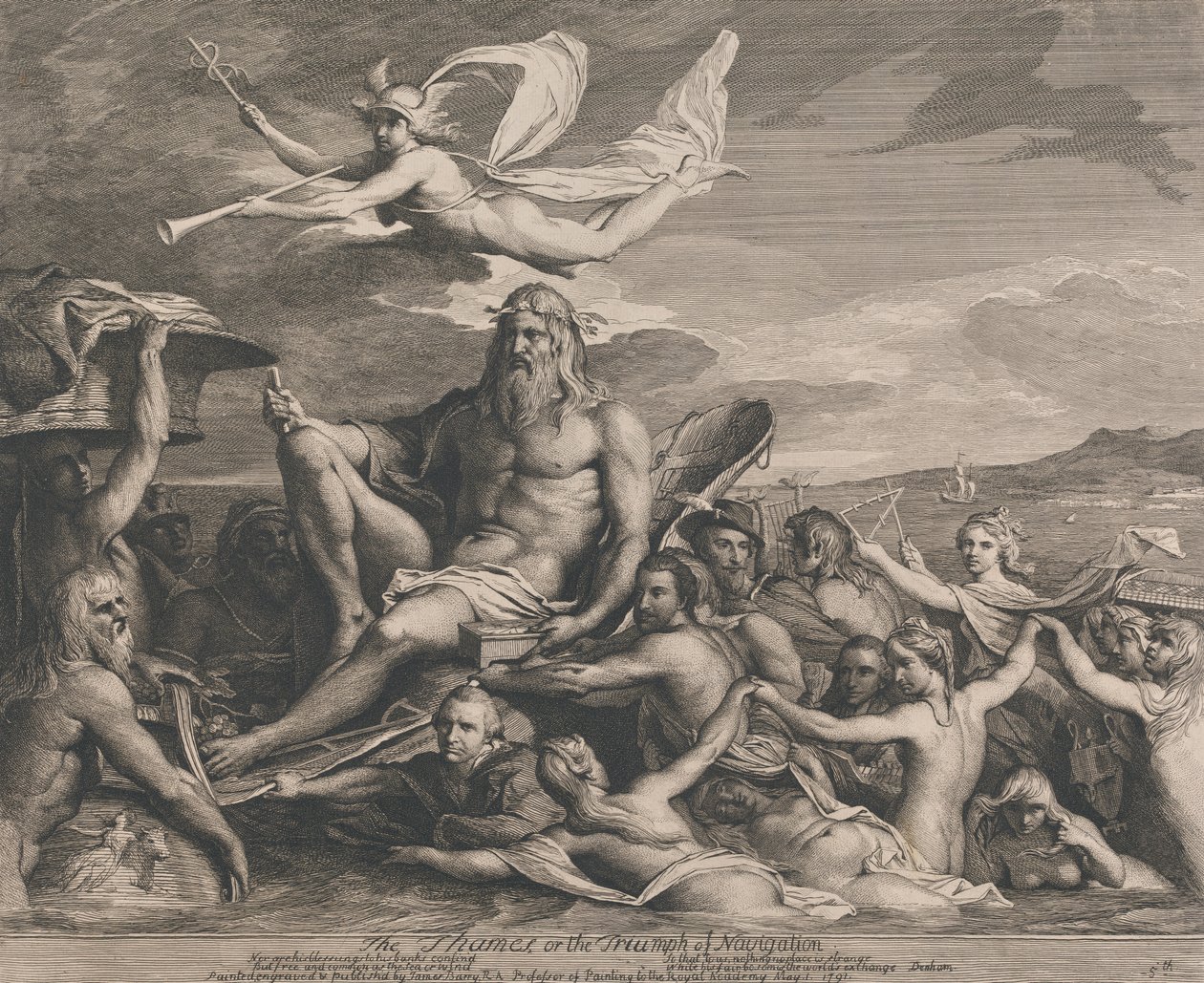 O Tamisa ou o Triunfo da Navegação (Designs for the Great Room of the Society for the Encouragement of the Arts) de James Barry
