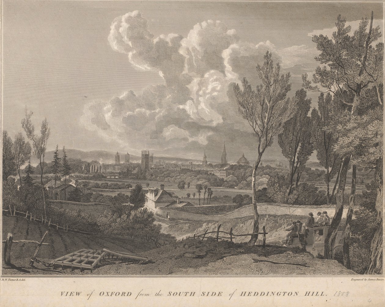 Vista de Oxford do Lado Sul da Colina de Heddington de James Basire