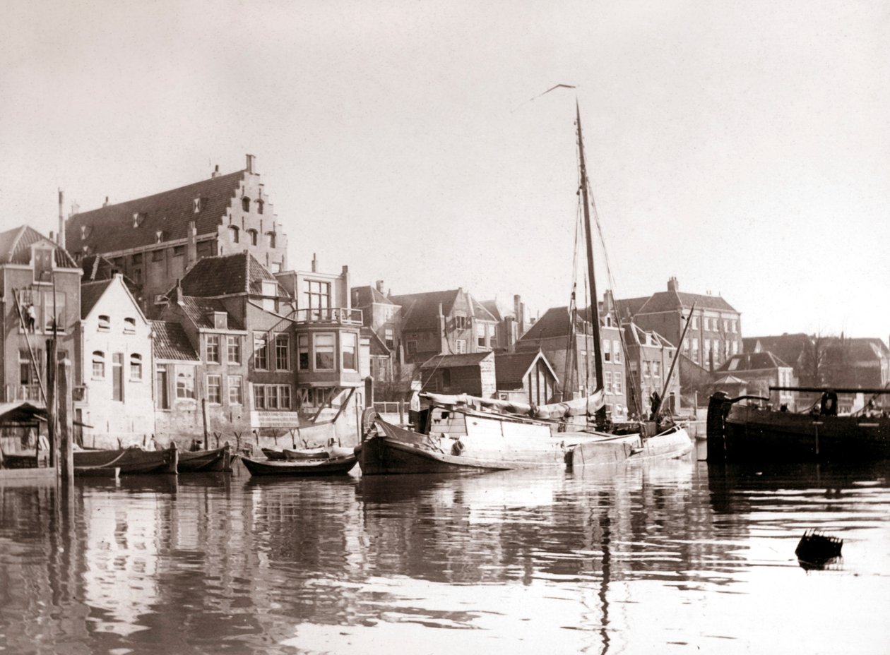 Barcos de canal, Dordrecht, Holanda, 1898 de James Batkin