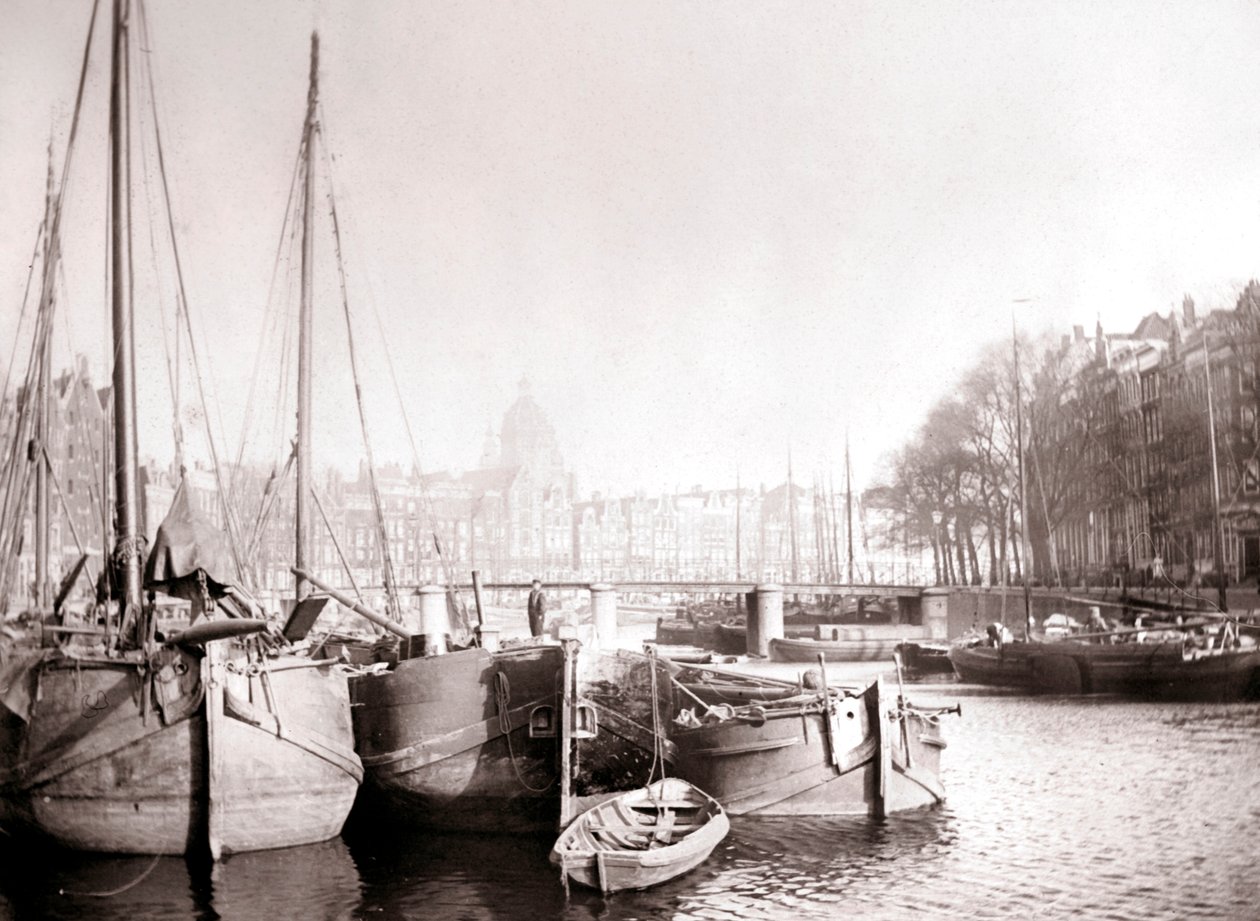 Barcos de canal, Roterdã, 1898. de James Batkin