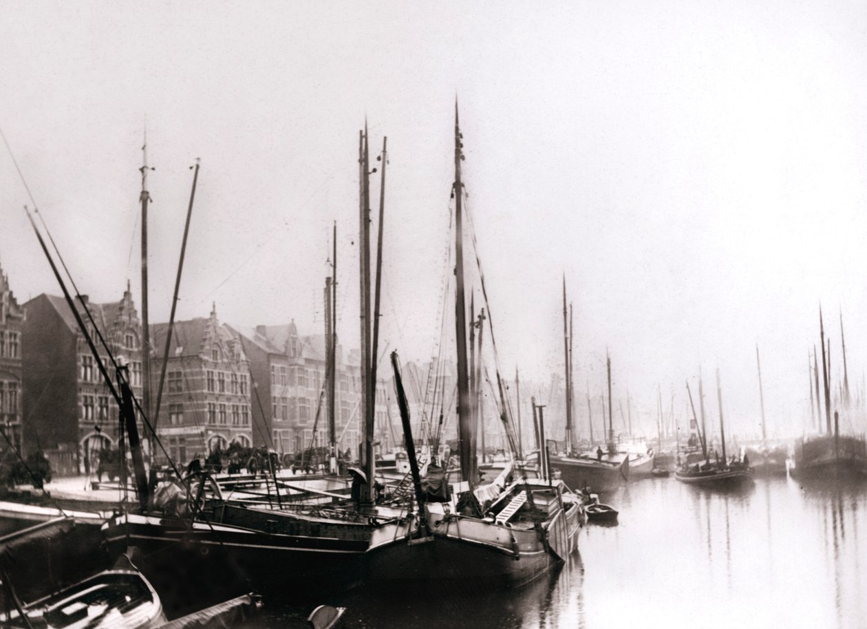 Barcos de canal, Roterdã, 1898. de James Batkin