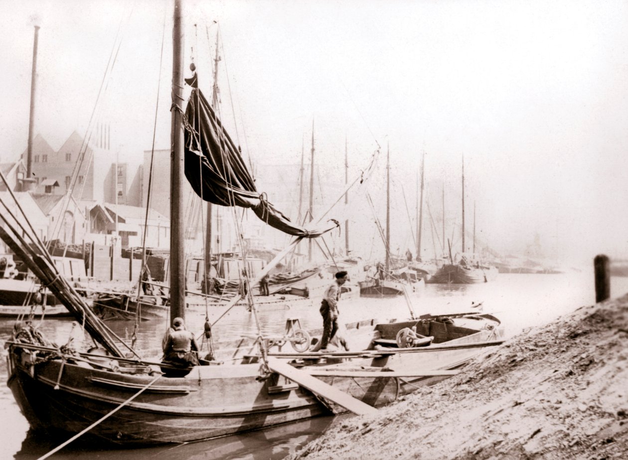 Barcos de canal, Roterdã, 1898. de James Batkin