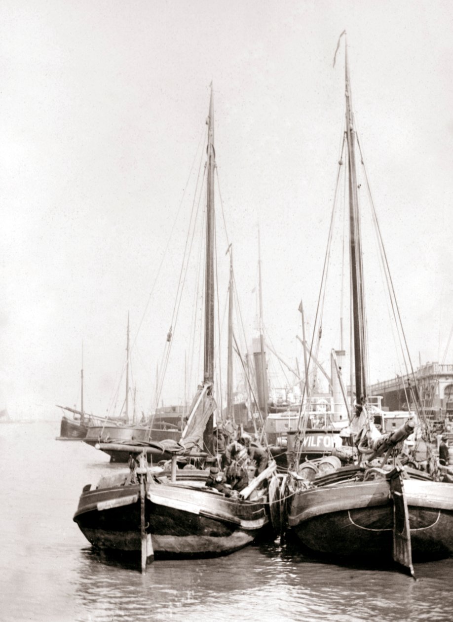 Barcos de canal, Roterdã, 1898. de James Batkin