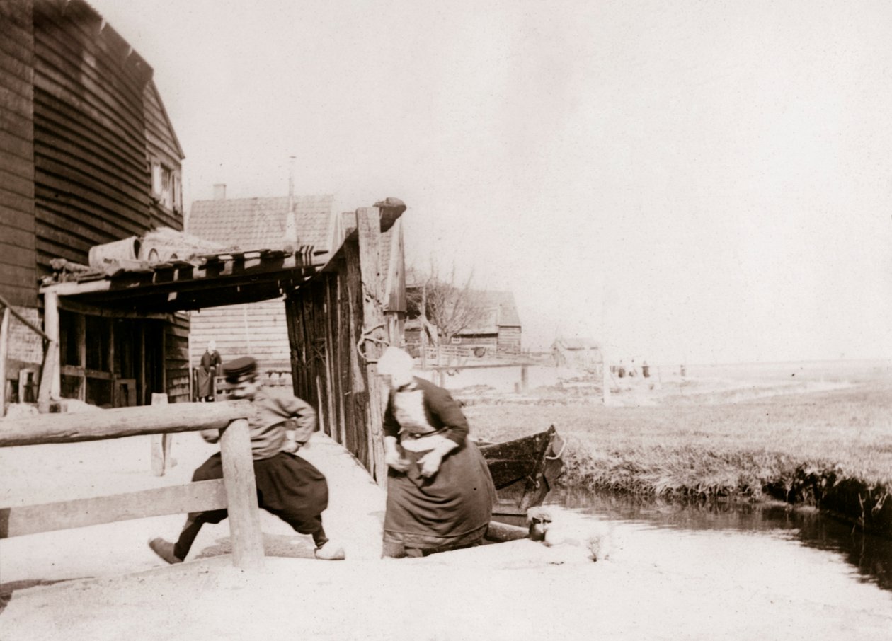 Crianças brincando, Ilha Marken, Holanda, 1898 de James Batkin