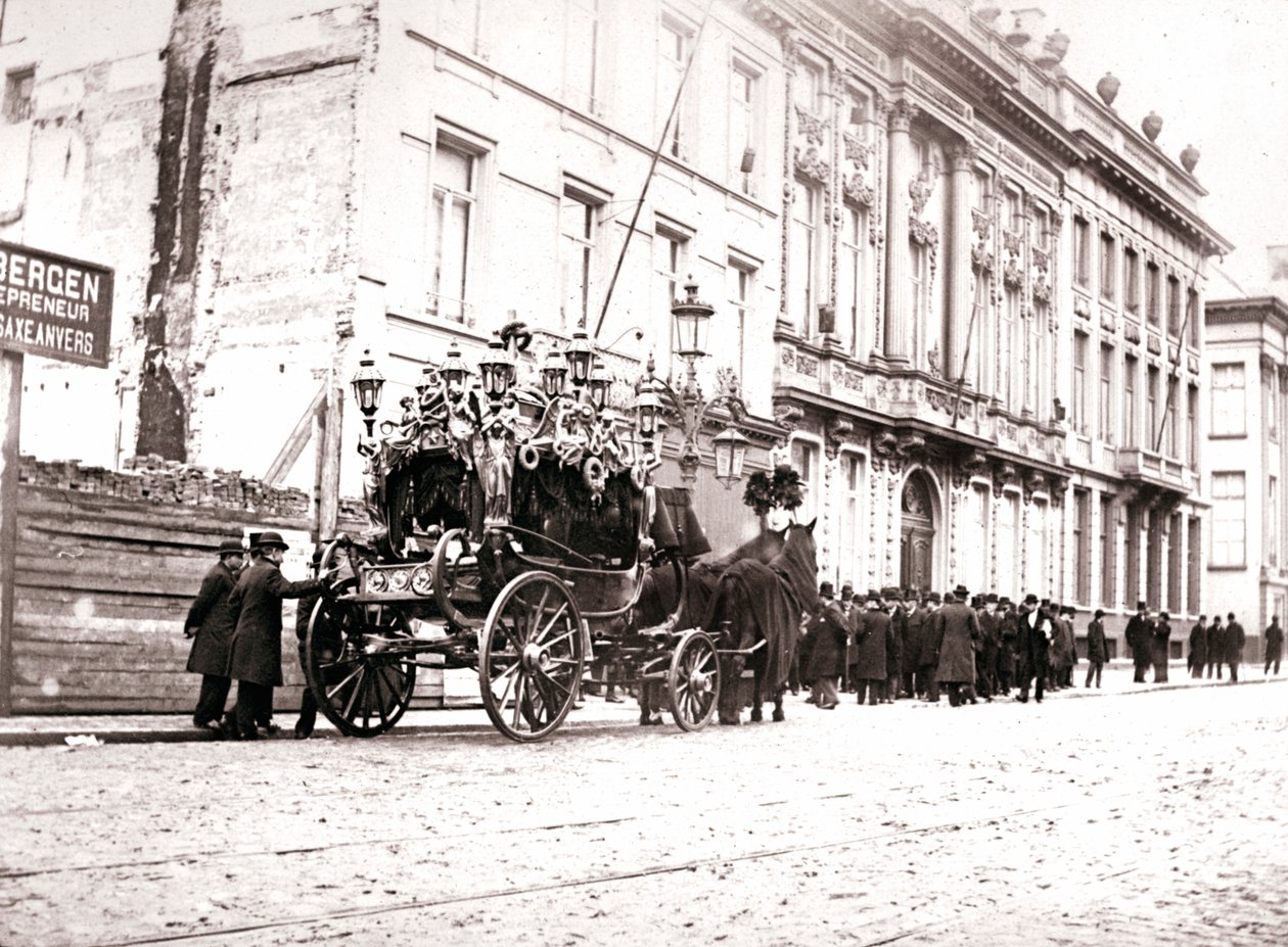 Carro funerário puxado a cavalo, Antuérpia, 1898 de James Batkin
