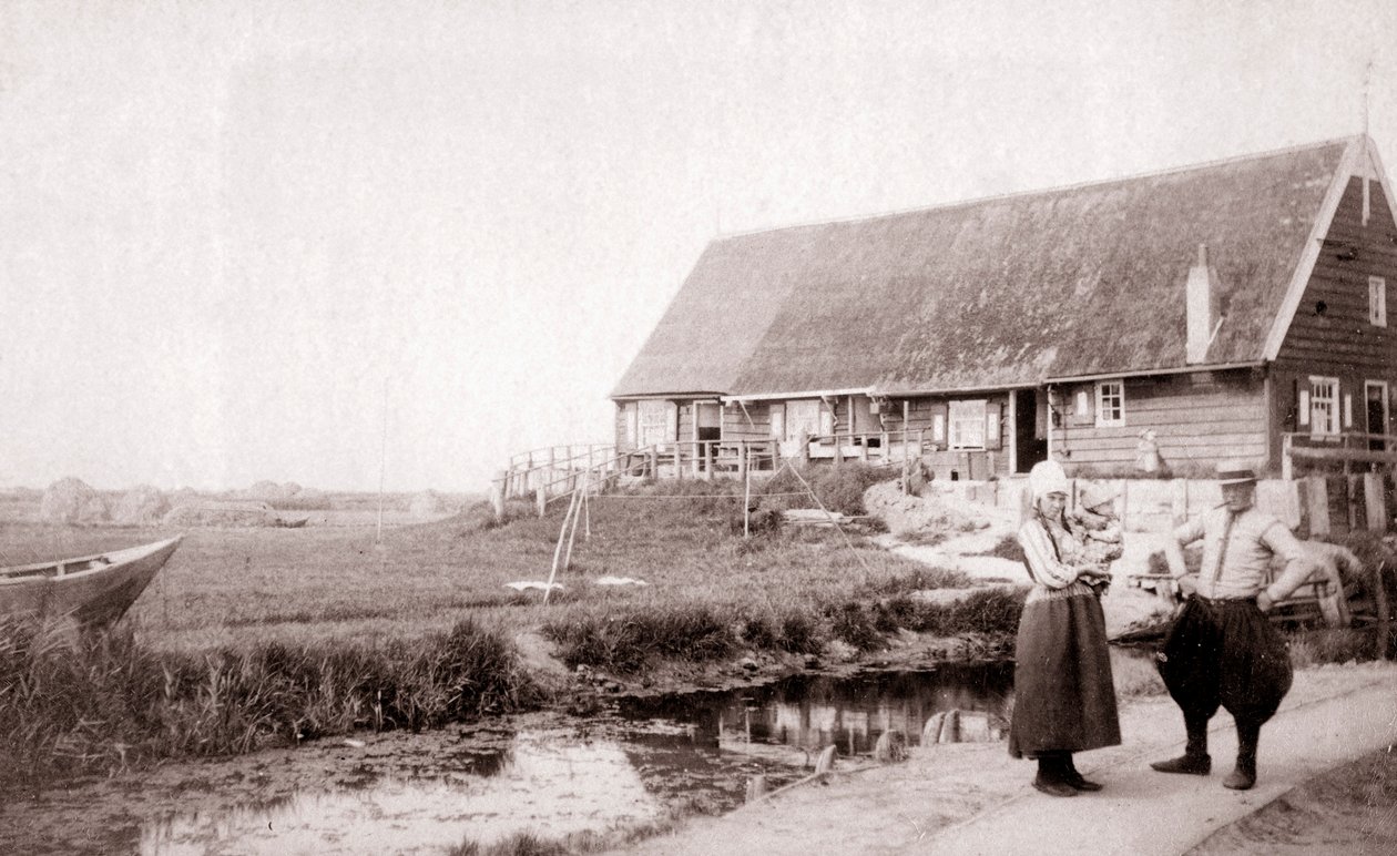 Habitantes da ilha de Marken, Holanda, 1898. de James Batkin