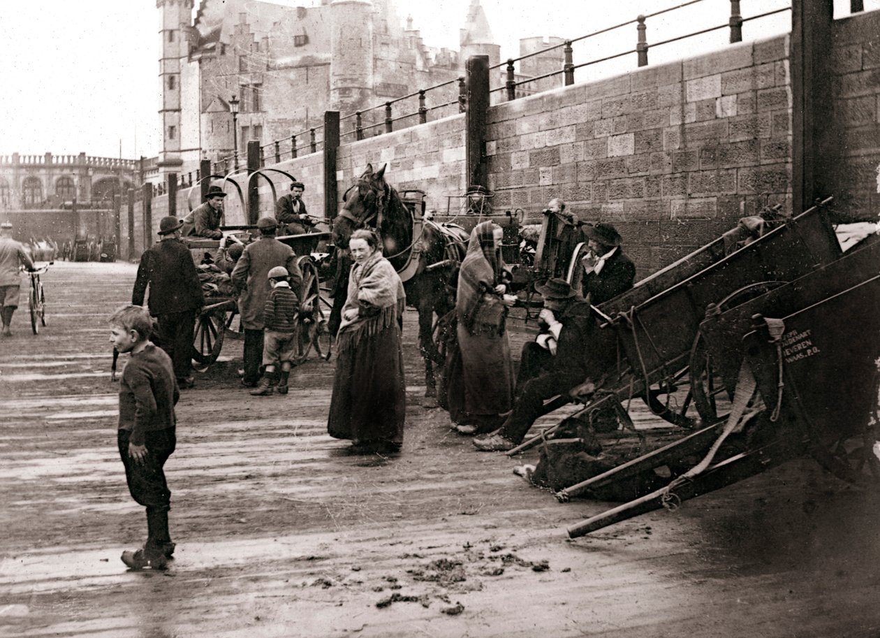 Cena de rua, Antuérpia, 1898. de James Batkin