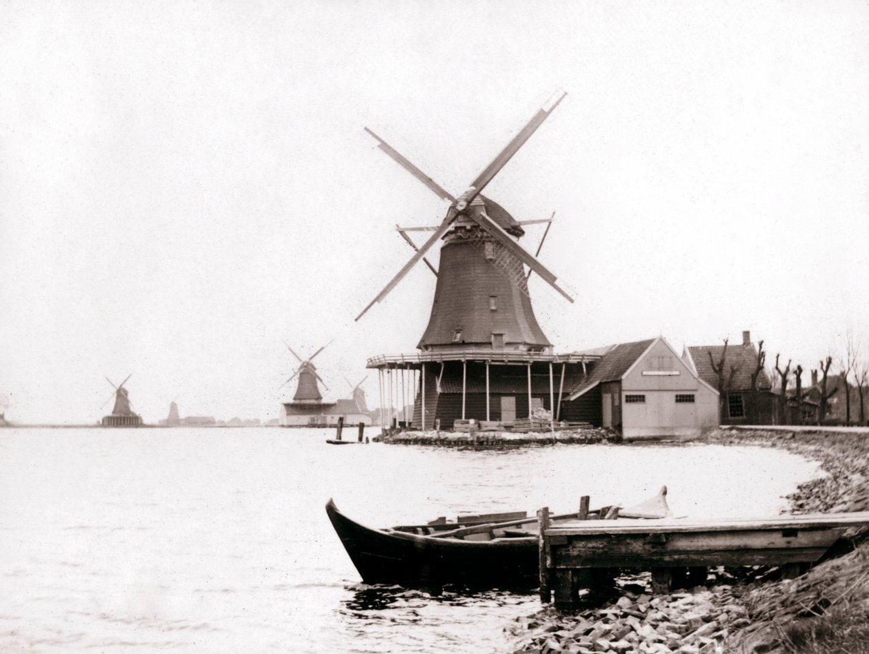 Moinhos de vento, Laandam, Holanda, 1898. de James Batkin