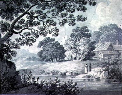 Paisagem, mostrando um rio em primeiro plano de James Bayes