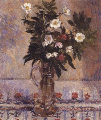 Flores em um vaso de vidro de James Bolivar Manson