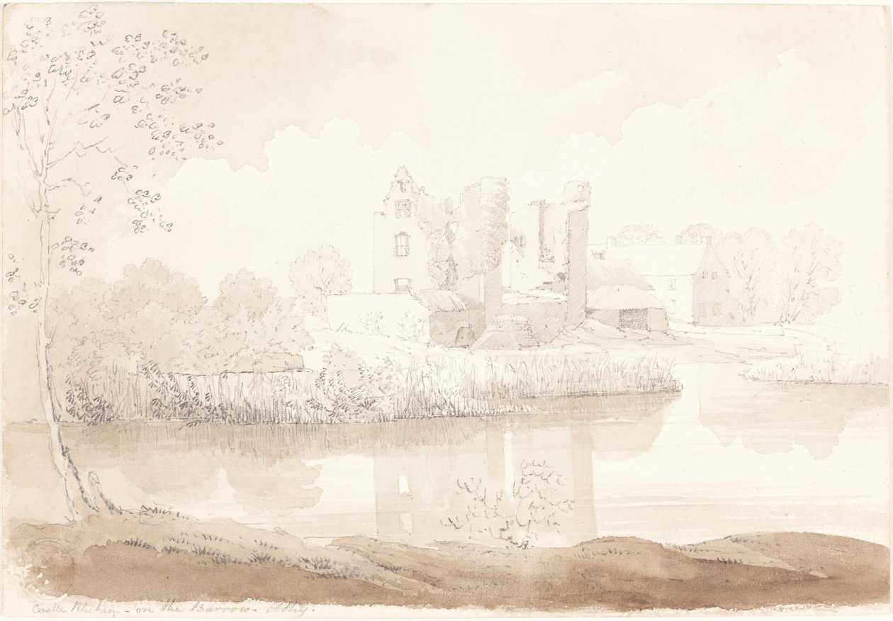 Castelo Rheban no rio Barrow, Athy. de James Bulwer