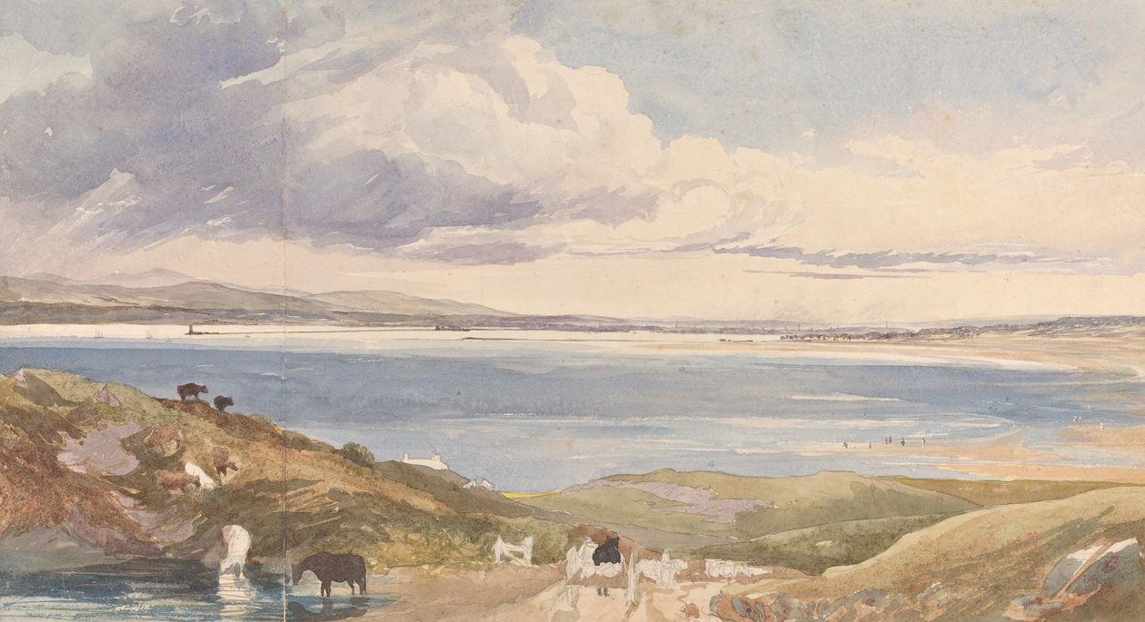 Paisagem à beira-mar com estrada em primeiro plano. de James Bulwer