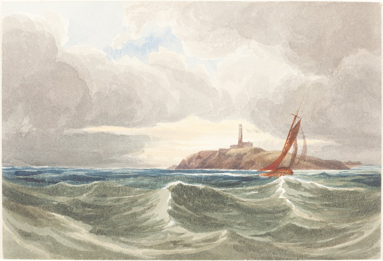 Seascape com farol de James Bulwer