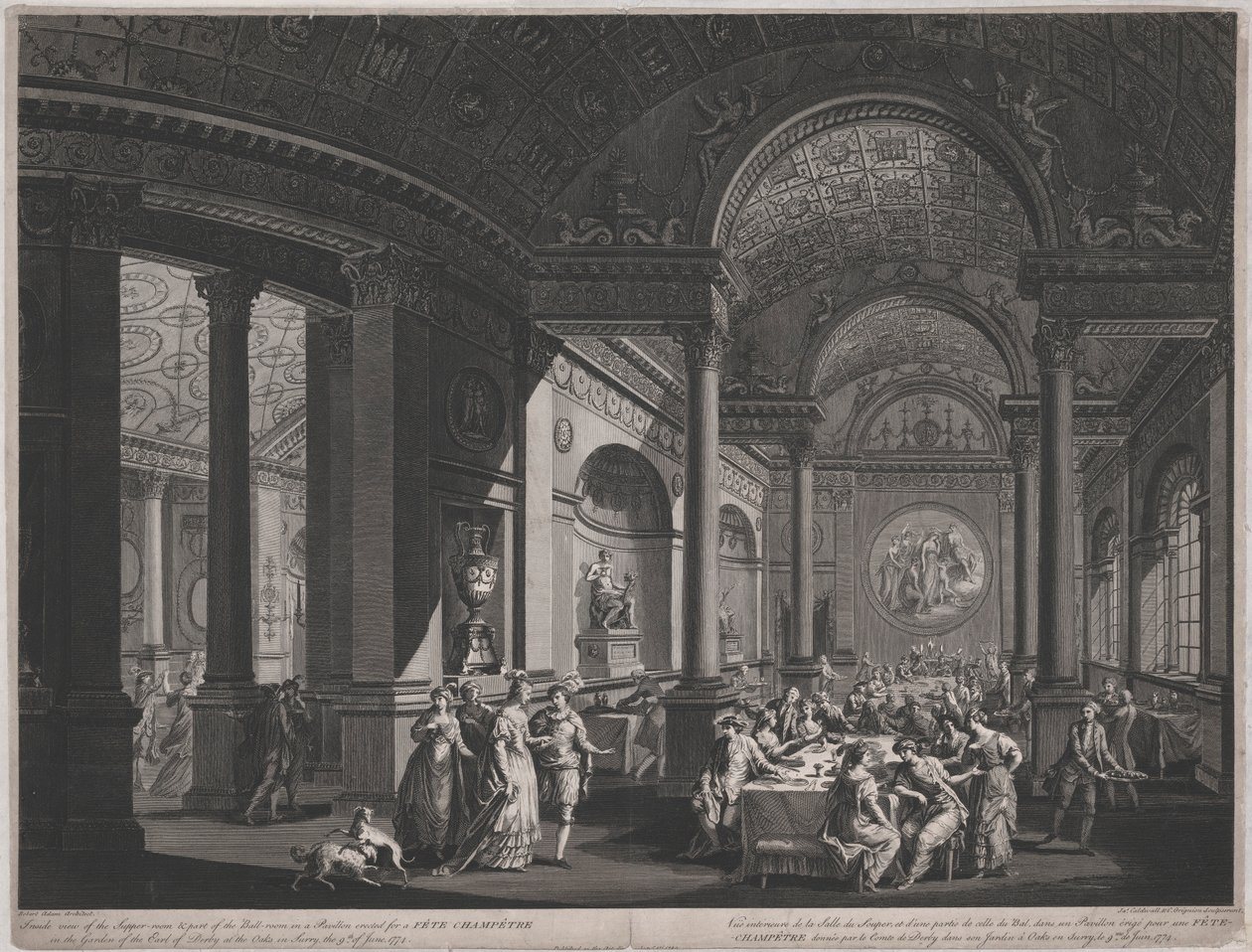 Champetre Fete, 9 de Junho de 1774 (Inside of the Supper-Room) de James Caldwall