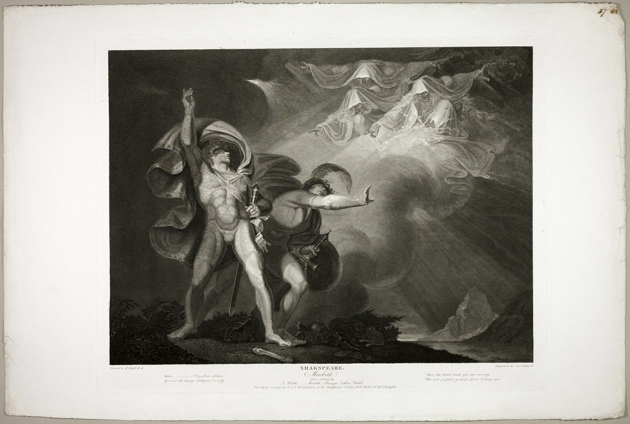 As bruxas aparecem para Macbeth e Banquo de James Caldwall