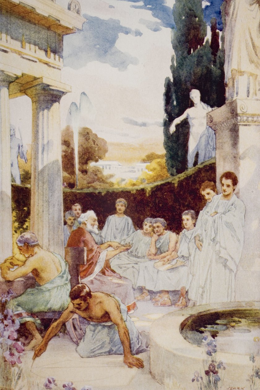 The Academy at Athens, ilustração de &39;The Outline of History&39; de HG Wells, Volume I, publicado em 1920 de James Clark