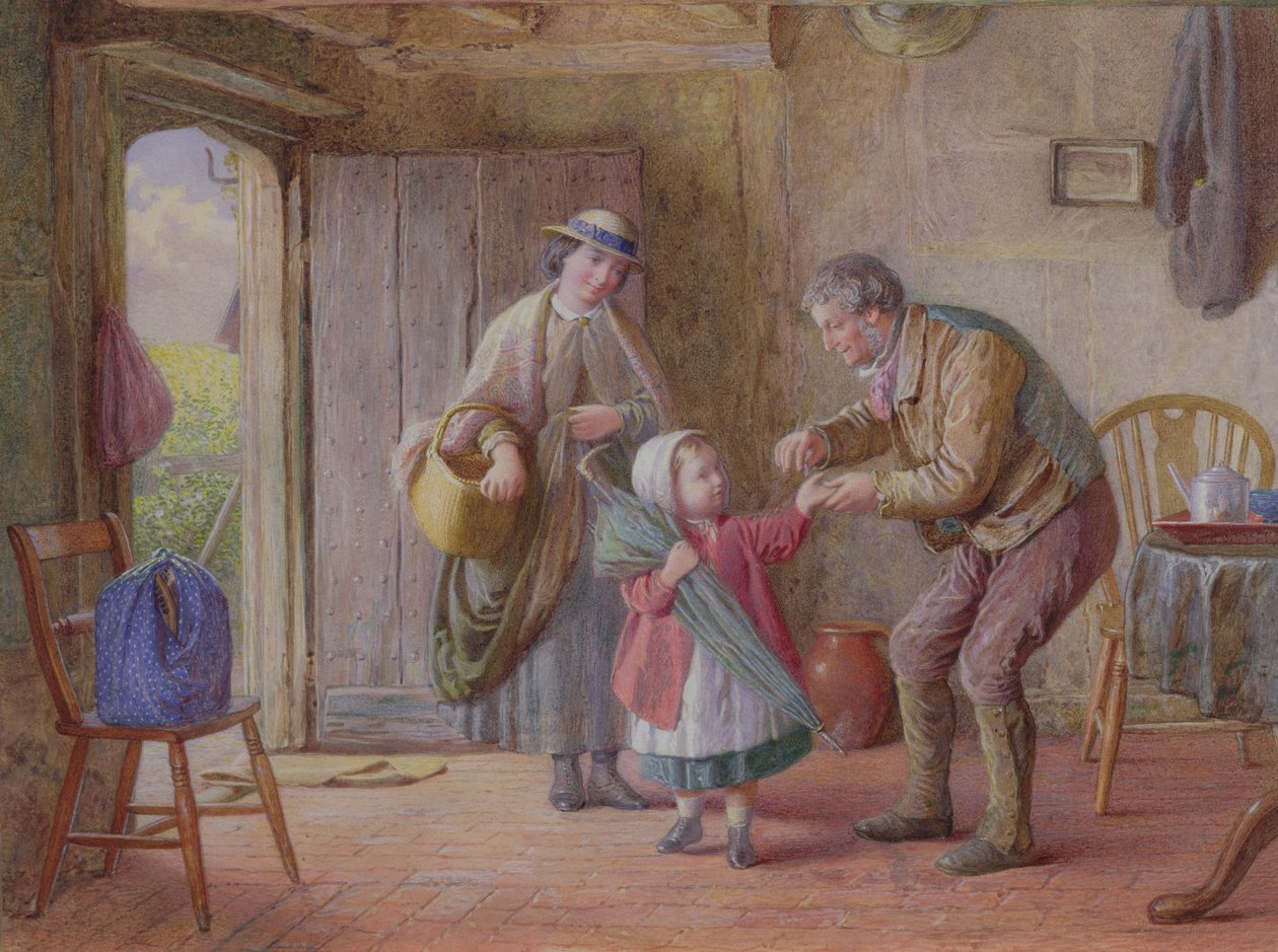 Um cêntimo para si próprio, c.1870 (aguarela) de James Clarke Waite
