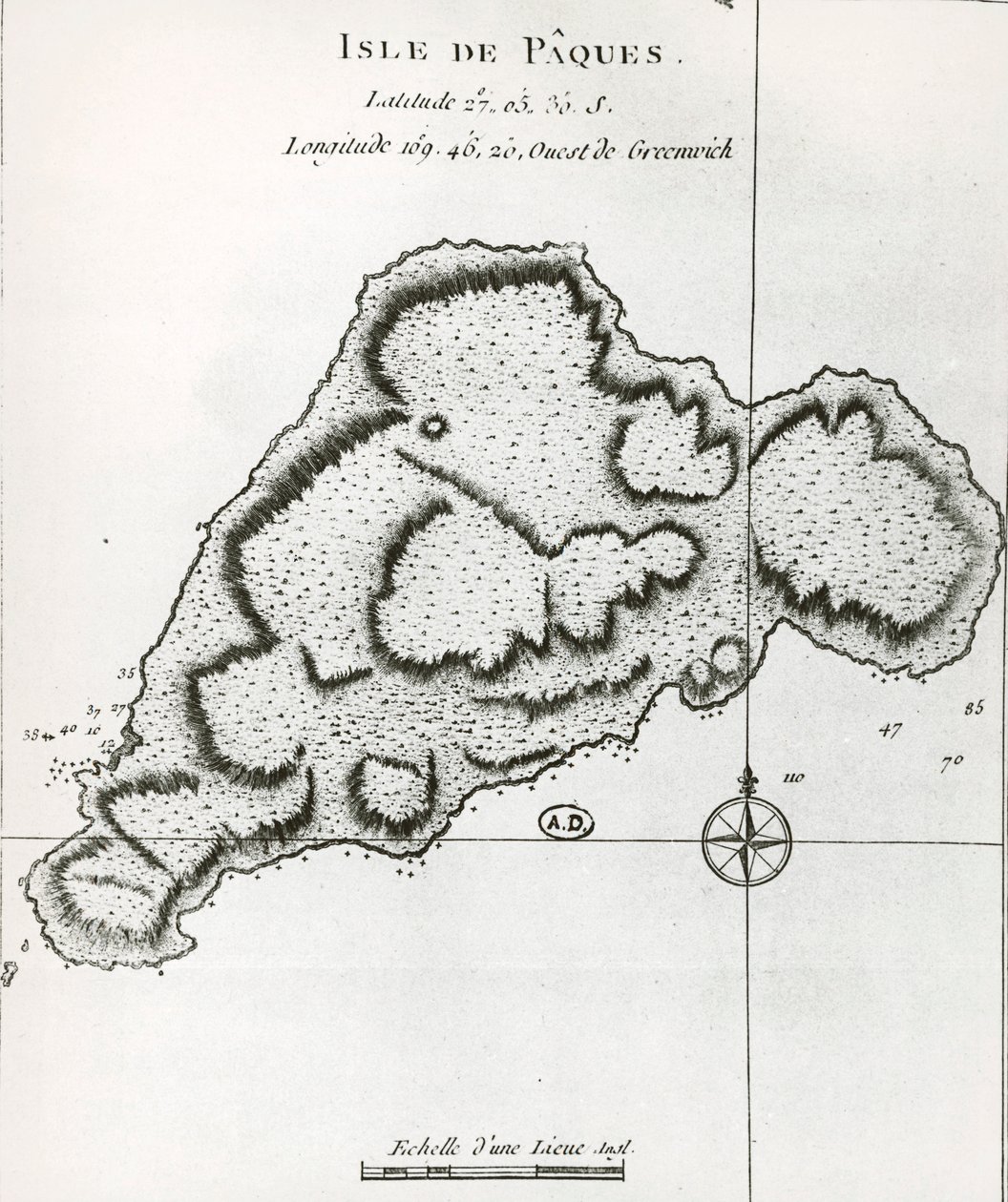 Ilha de Páscoa, do Atlas de Viagens de James Cook de James Cook