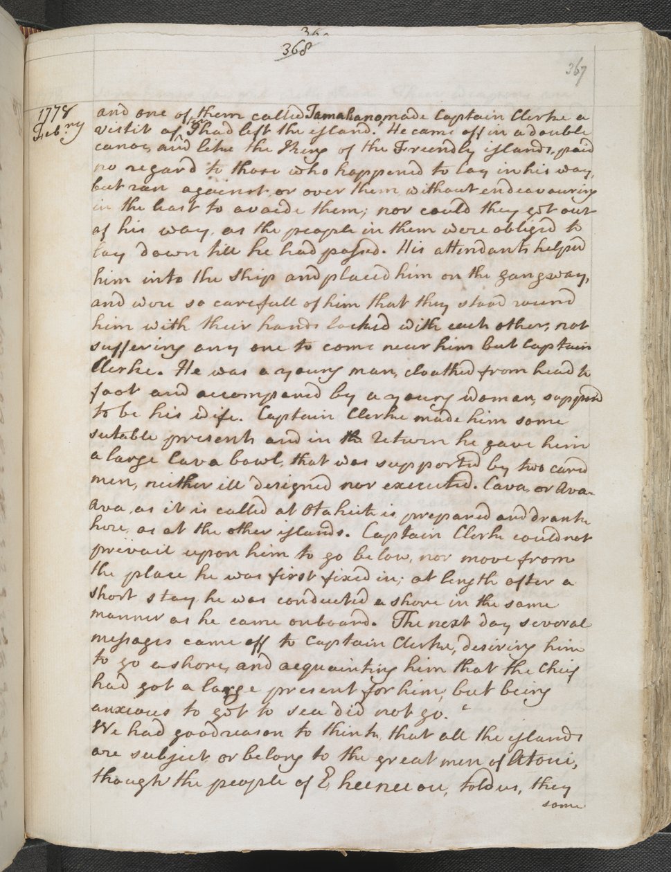 Egerton MS 2177 A f.367r Capitão Cook: Revistas III de James Cook