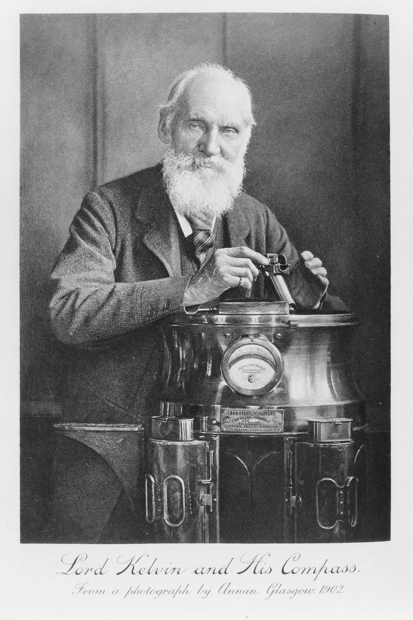 Lord Kelvin e sua bússola, 1902 de James Craig Annan
