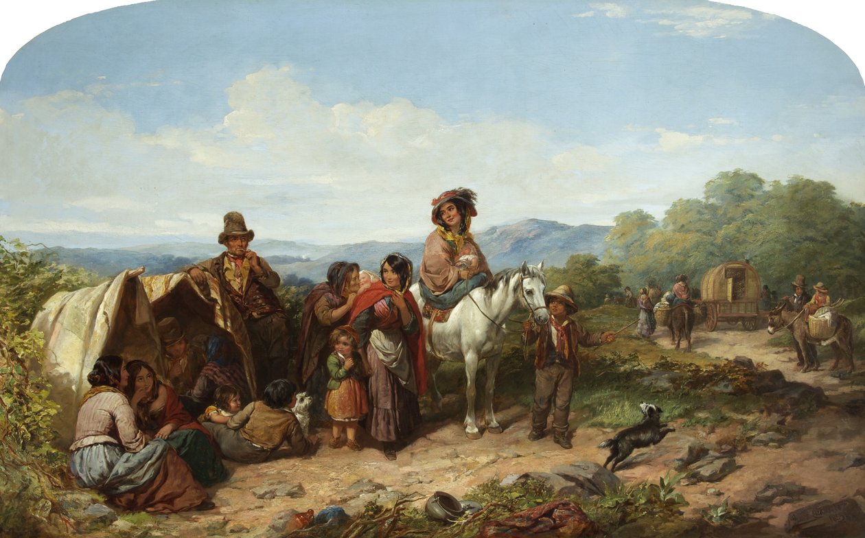 A ruptura do acampamento (óleo sobre tela) de James Curnock