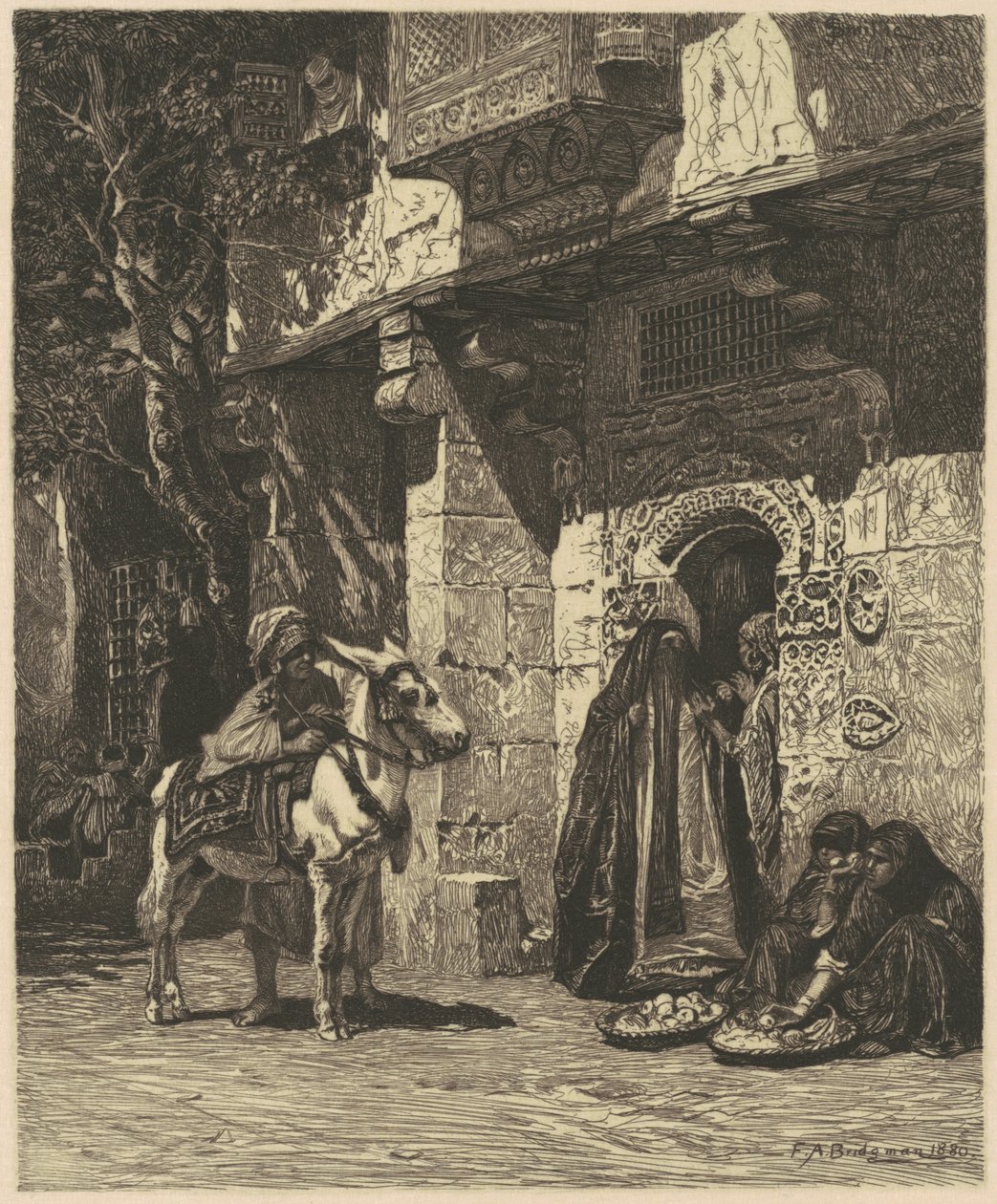 Uma Senhora do Cairo visitando de James David Smillie, after Frederic Arthur Bridgman