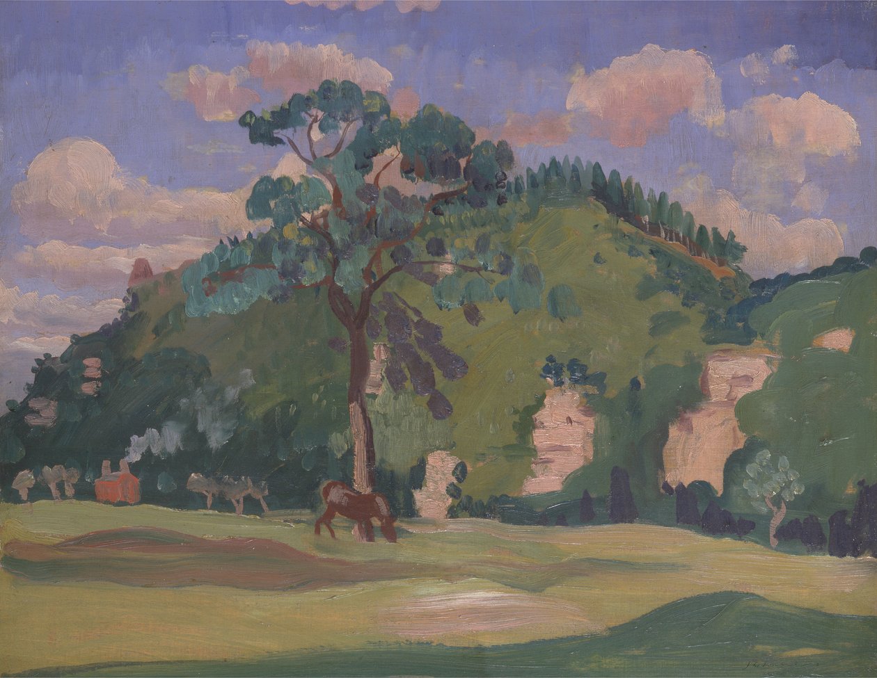 Paisagem com um Cavalo de Pasto de James Dickson Innes