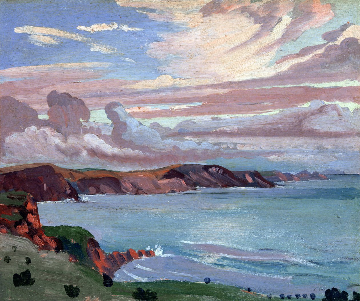 Pembroke Coast (óleo sobre painel) de James Dickson Innes