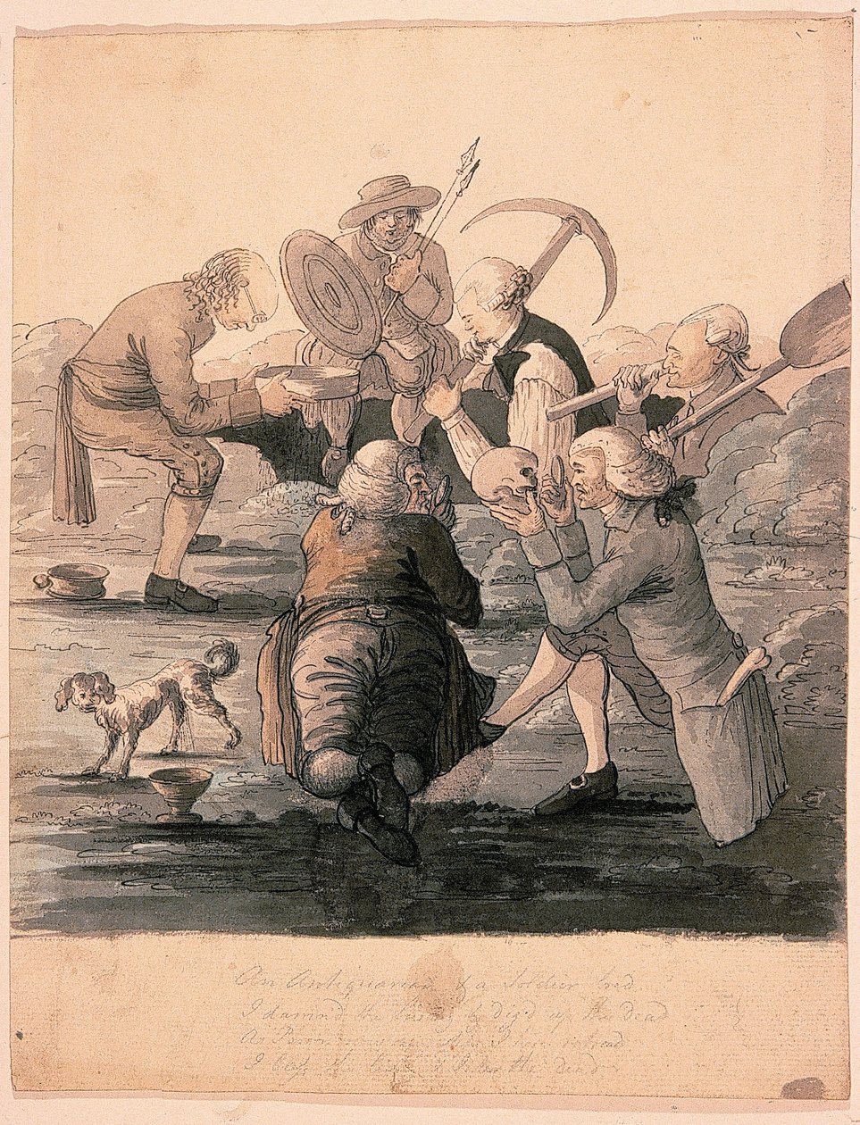 The Barrow Diggers, c.1787 (lavagem de caneta e tinta no papel) de James Douglas