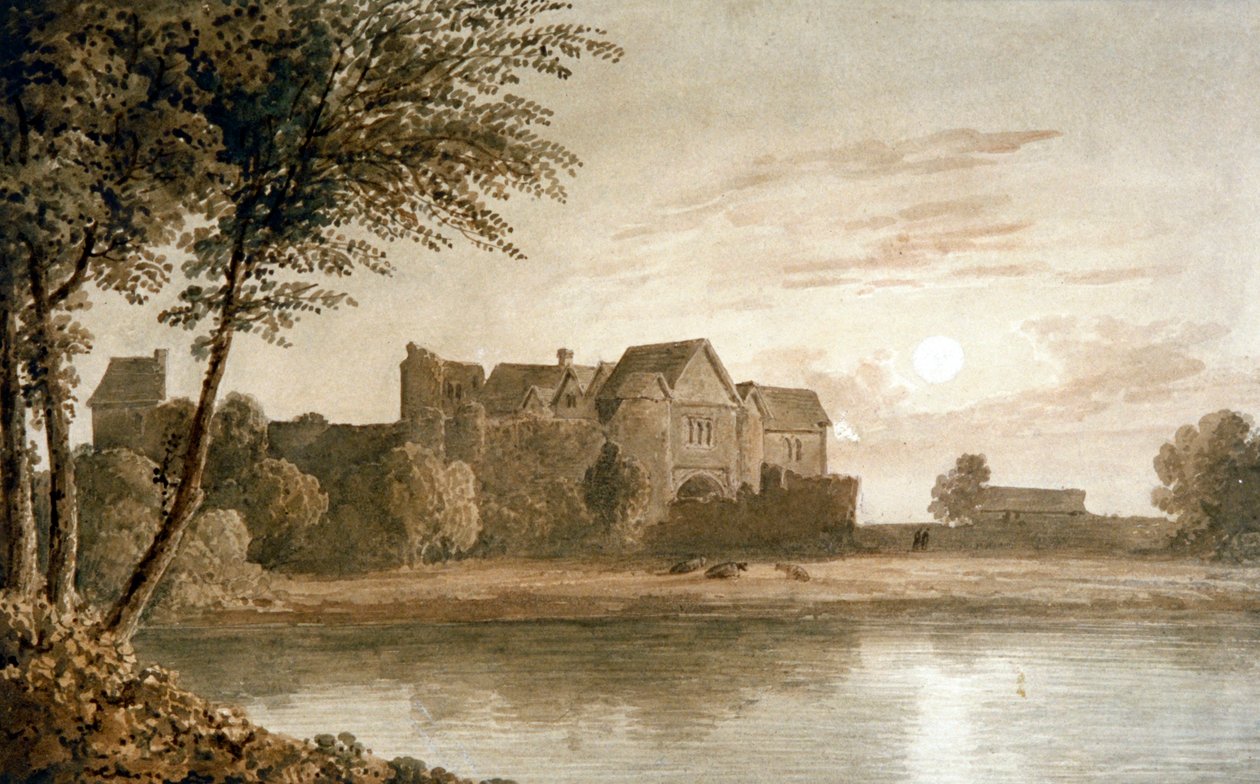 "Castelo de Allington, perto de Maidstone, Moonlight", século XIX. de James Duffield Harding