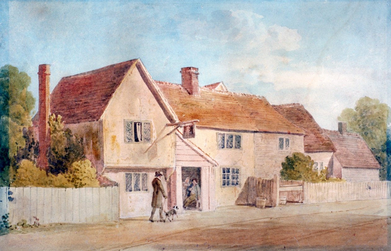 "Cottages at Chadwell, Essex", século XIX.       de James Duffield Harding