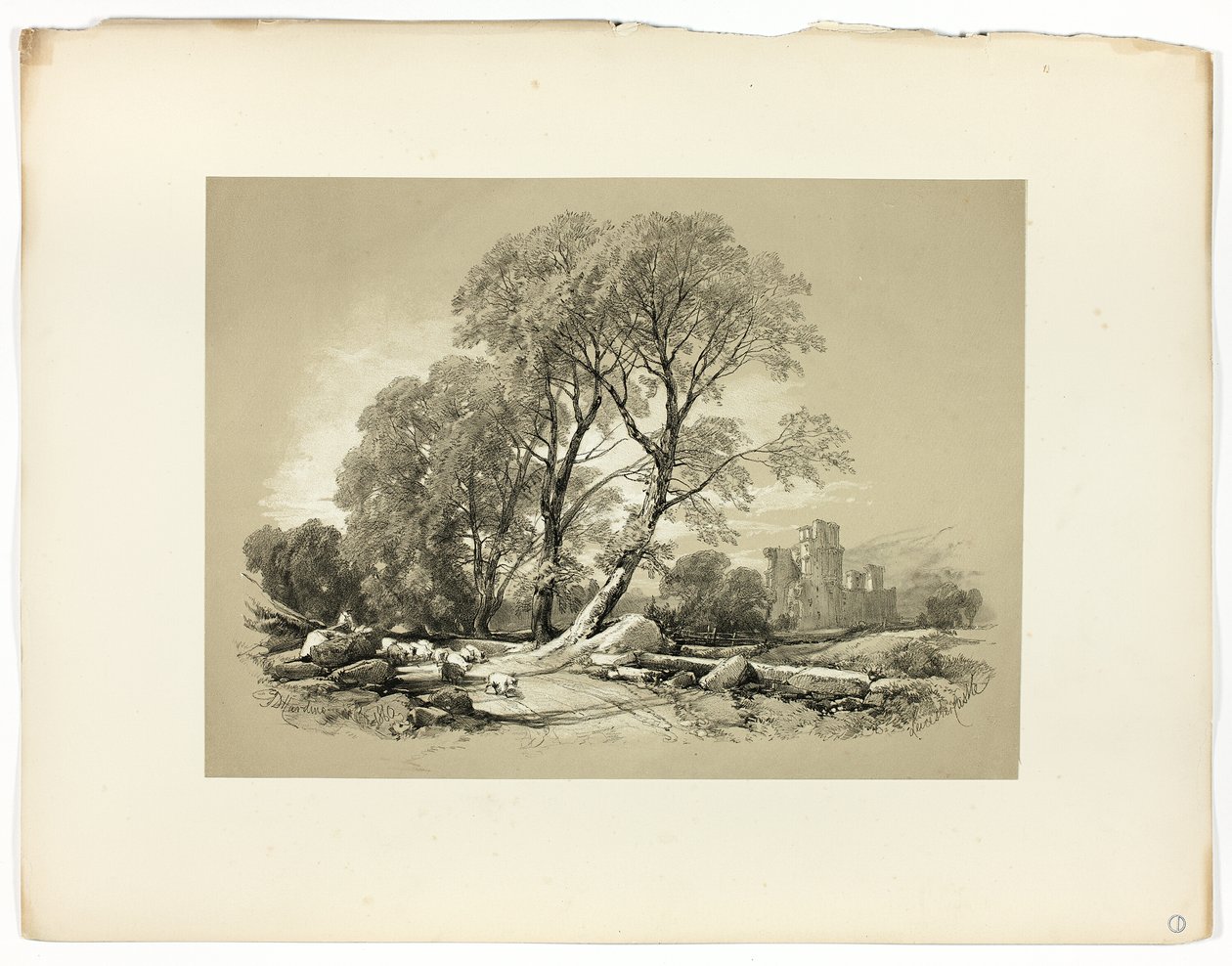 Castelo de Leicester, de Seleções Pitorescas de James Duffield Harding