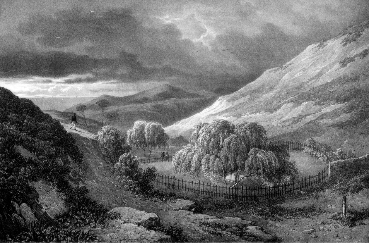 Túmulo de Napoleão Bonapartes, ilha de Santa Helena, 1824. de James Duffield Harding